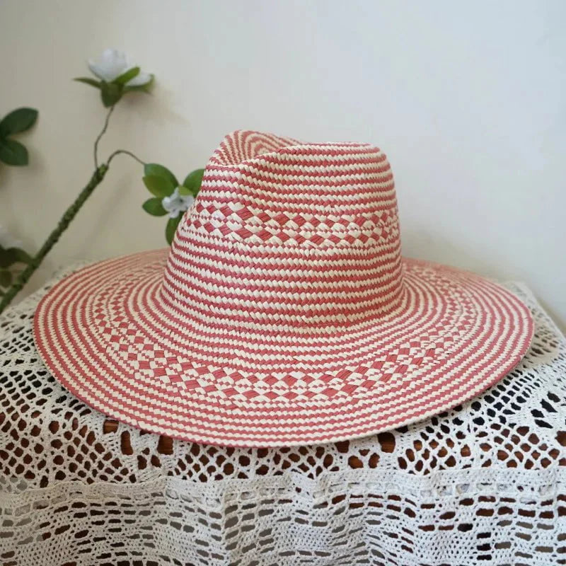 Pink straw hat