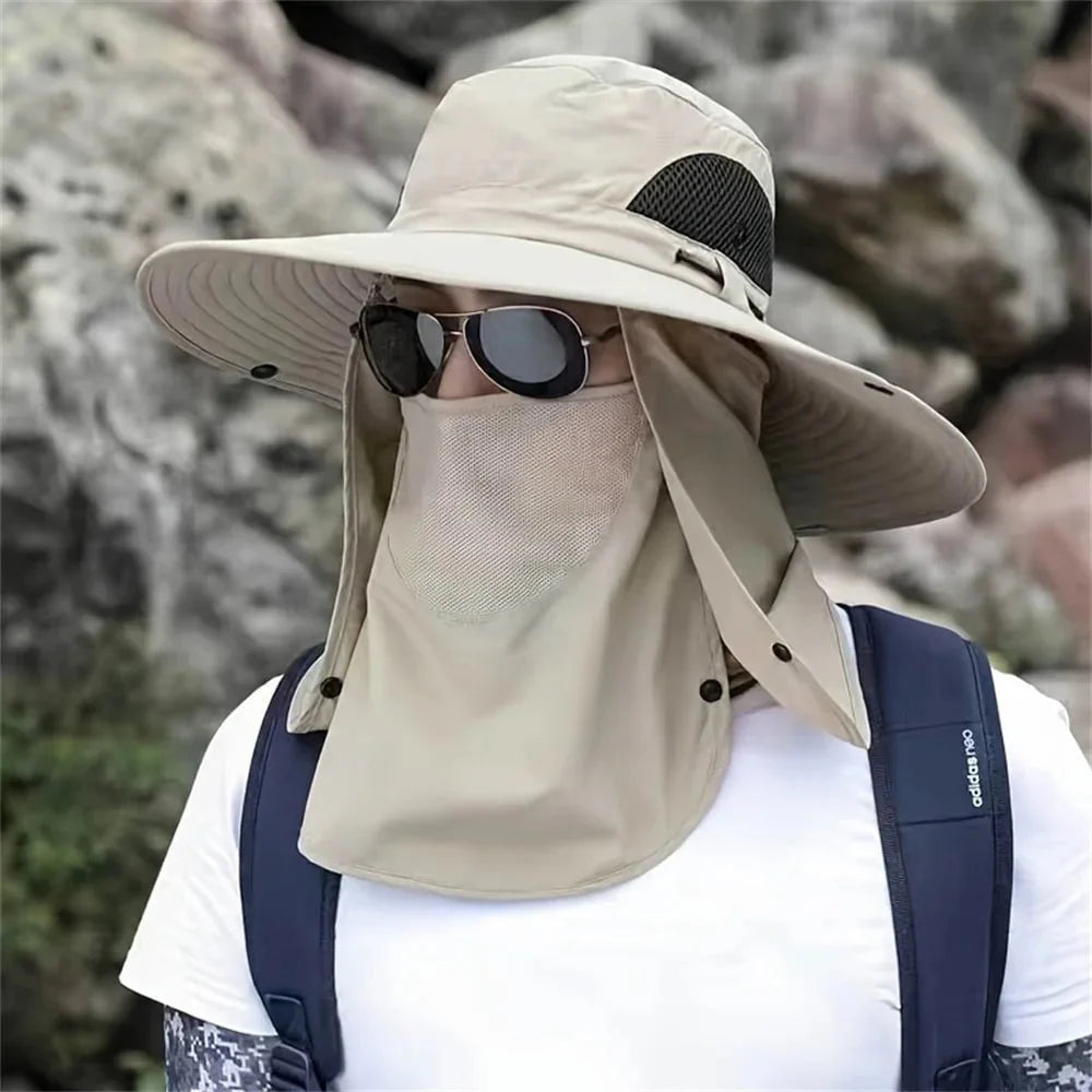 Women's fishing hat with neck protection