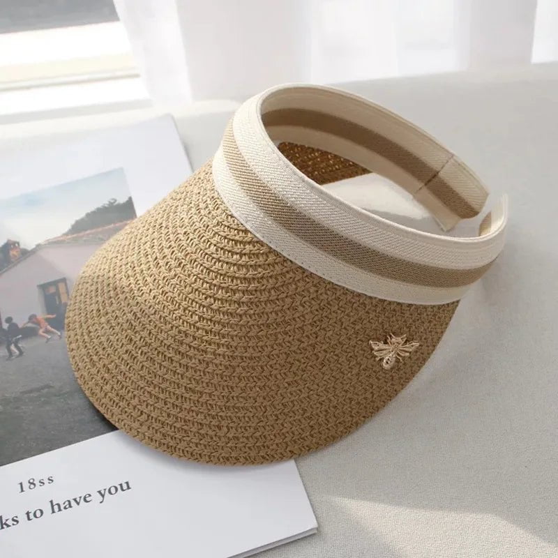 Straw hat visor
