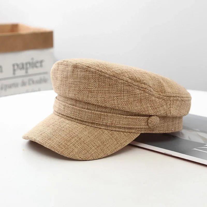 Breathable linen beret cap
