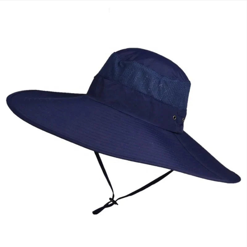 Wide-rimmed fishing bob for sun protection