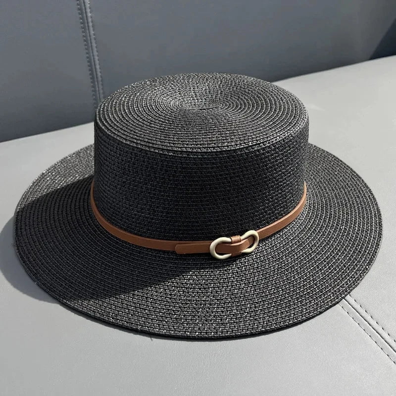 Simple straw beach hat