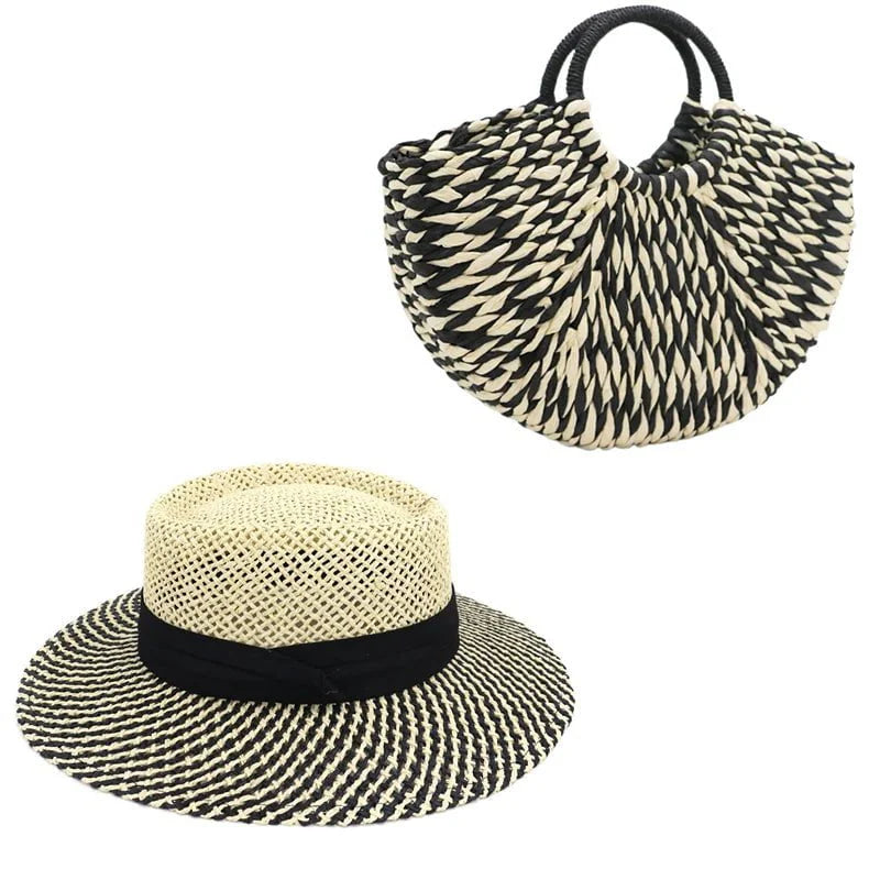 Straw Hat and Bag Set