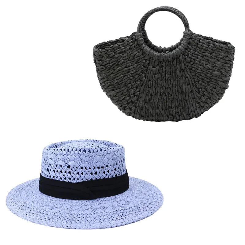 Straw Hat and Bag Set