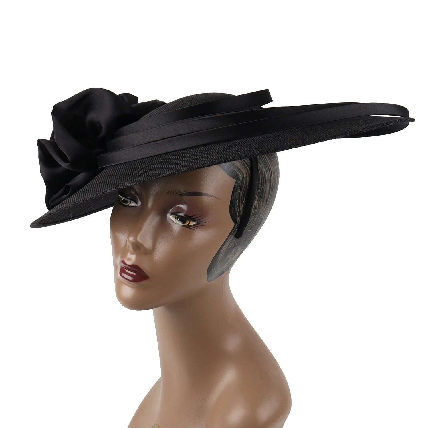 Black fascinator hat