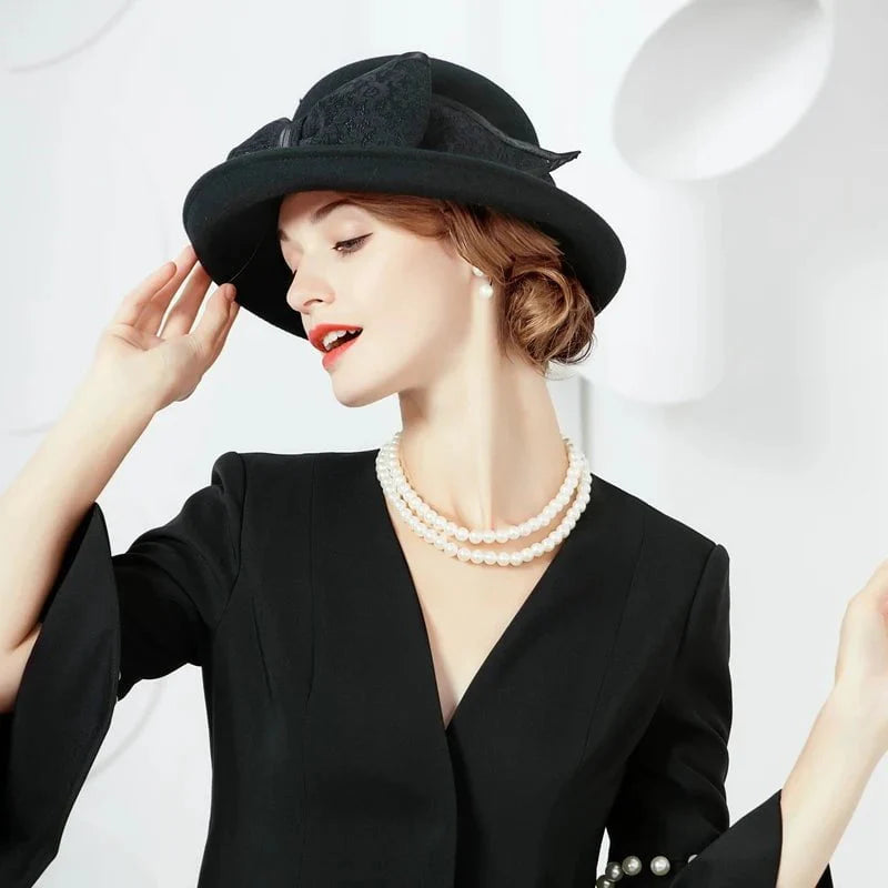 Waterproof felt cloche hat