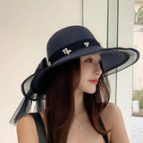 Beaded straw hat