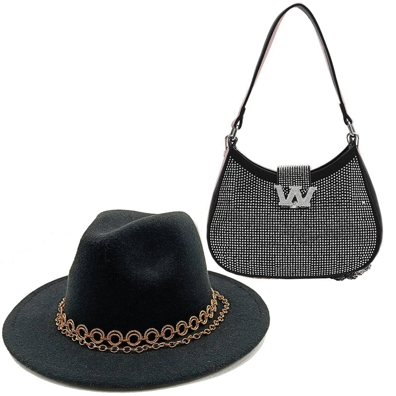 Fedora hat with large bag