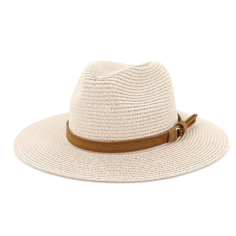 Panama hat with leather strap