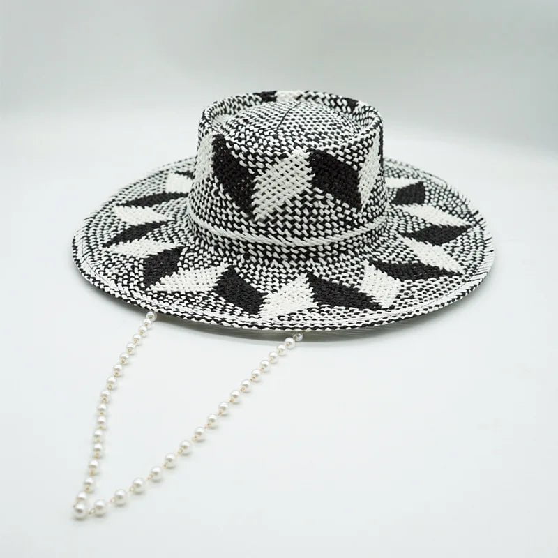 Grey-black straw hats