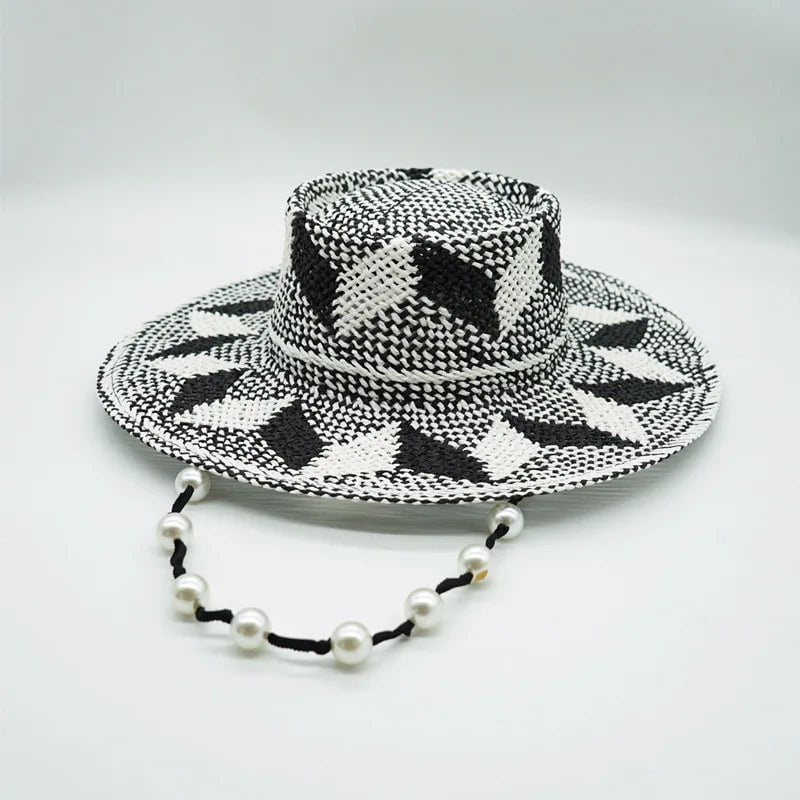 Grey-black straw hats