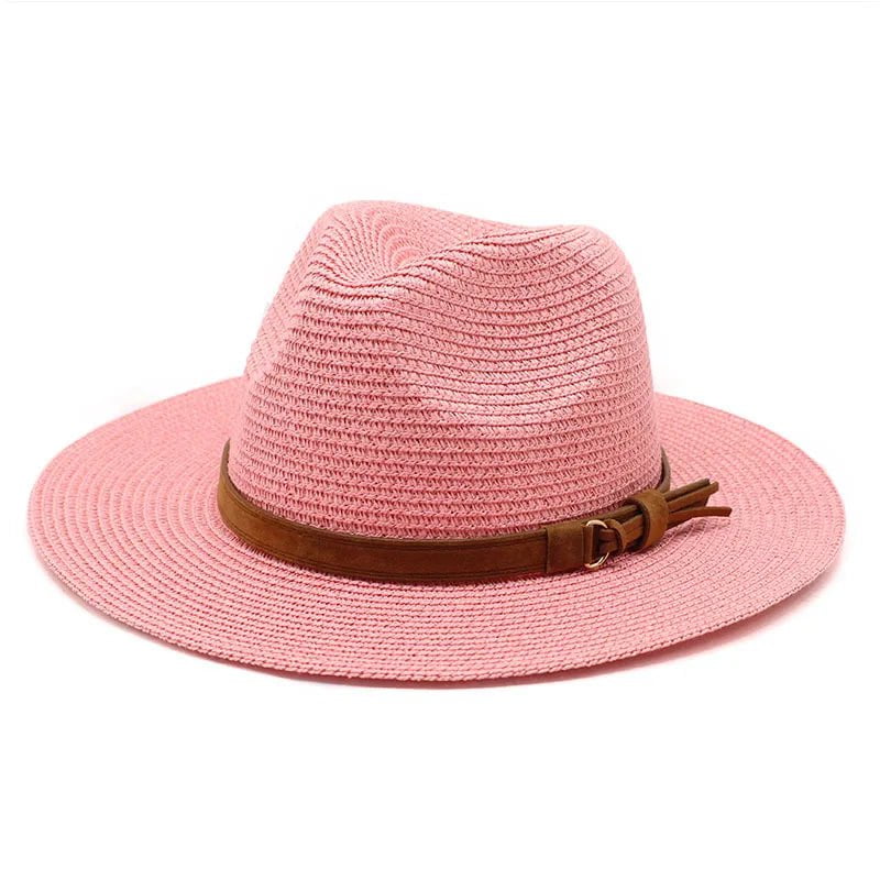 Panama hat with leather strap