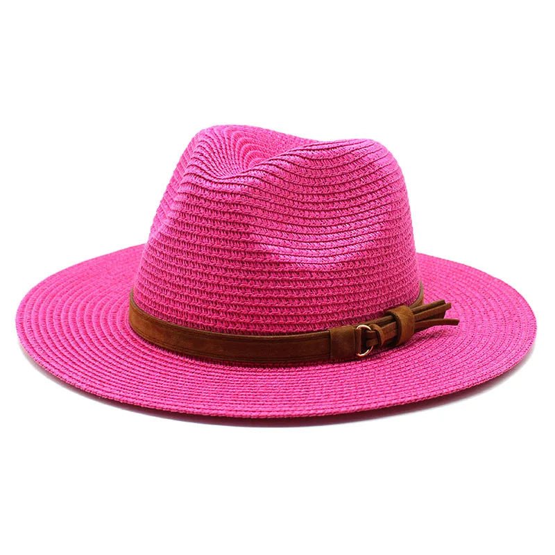 Panama hat with leather strap
