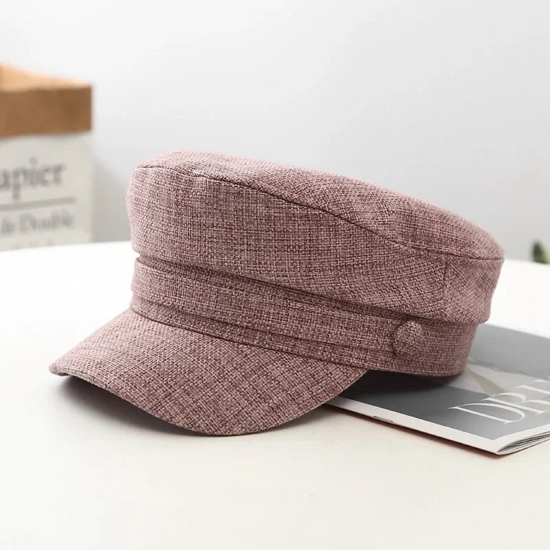 Breathable linen beret cap