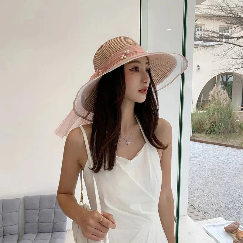 Beaded straw hat