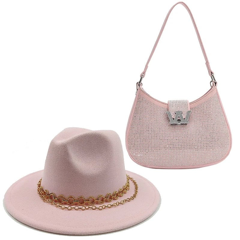 Fedora hat with large bag