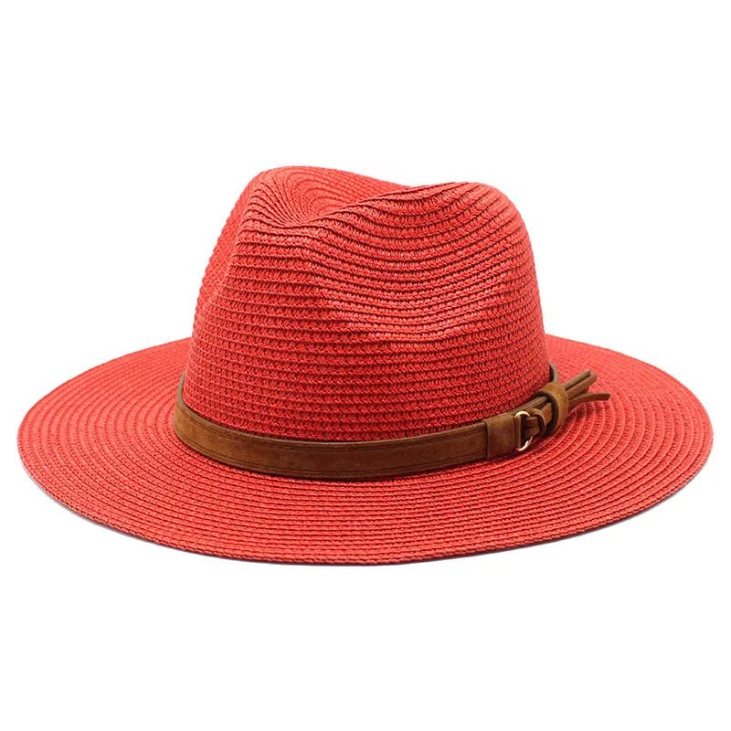 Panama hat with leather strap