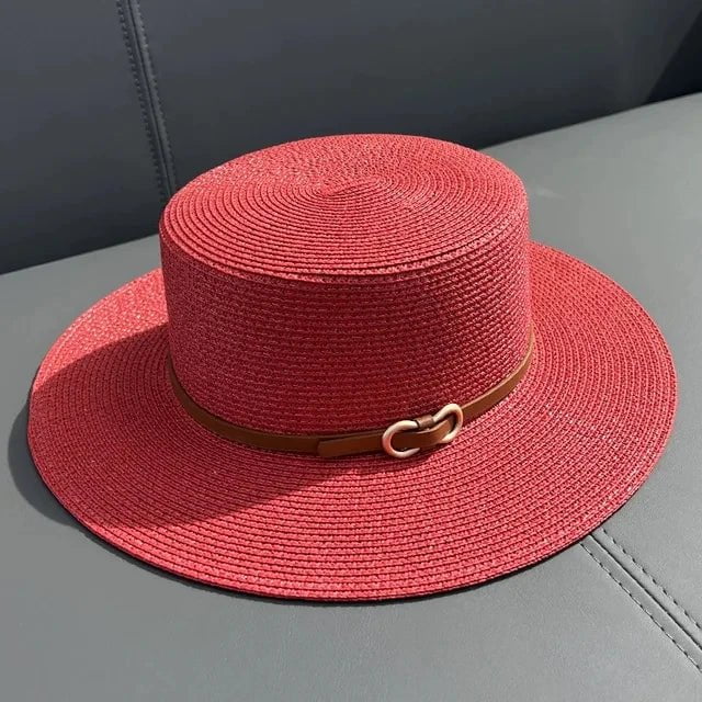Simple straw beach hat