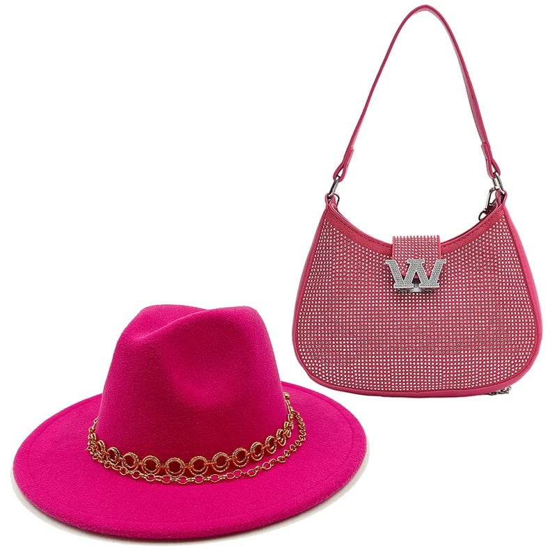 Fedora hat with large bag