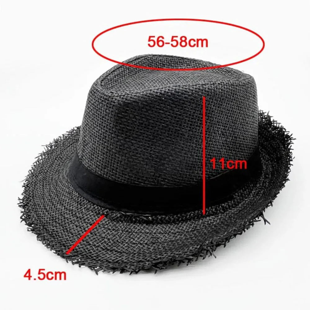 Straw trilby with ribbon