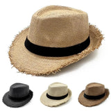 Straw trilby with ribbon