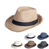 Straw trilby with ribbon