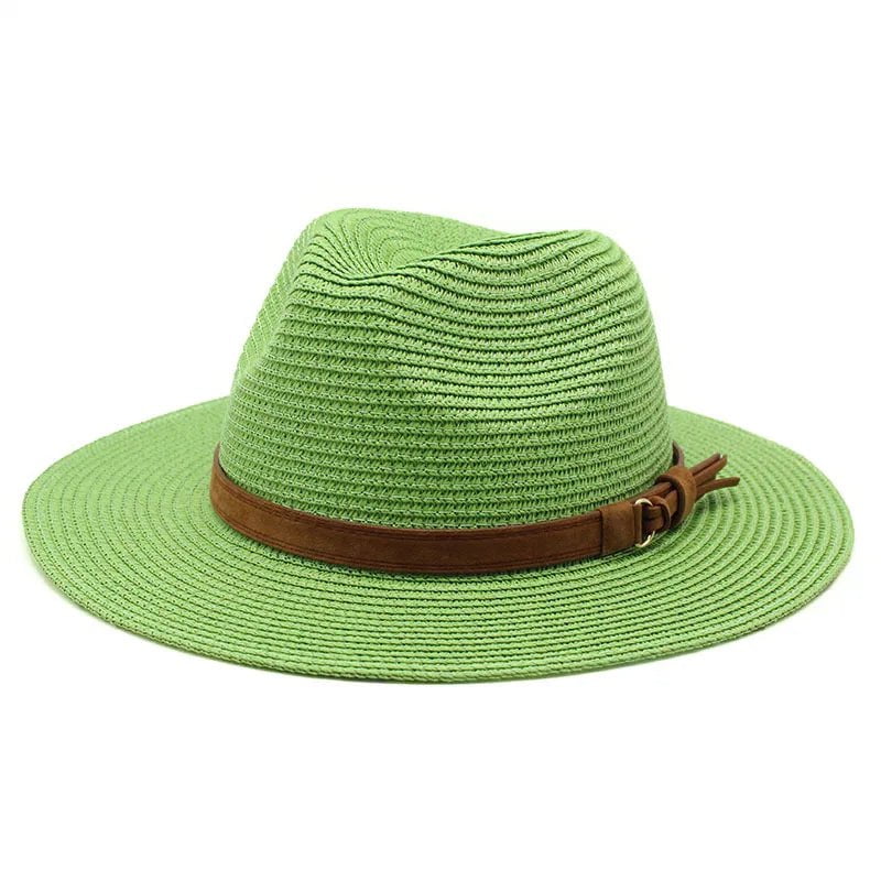 Panama hat with leather strap