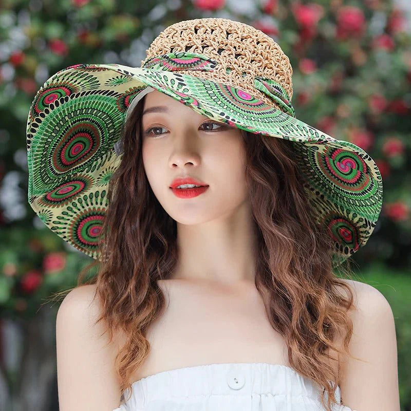 Floral straw hat