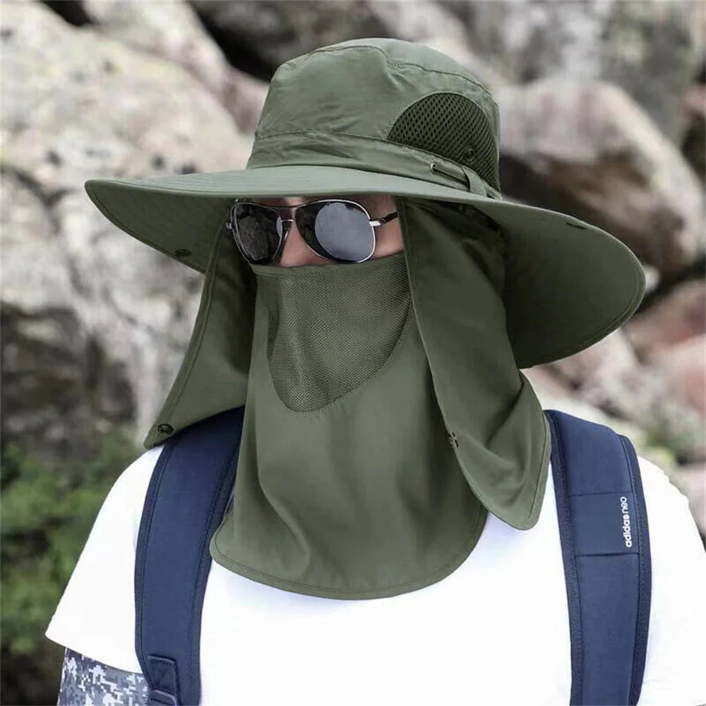 Women's fishing hat with neck protection