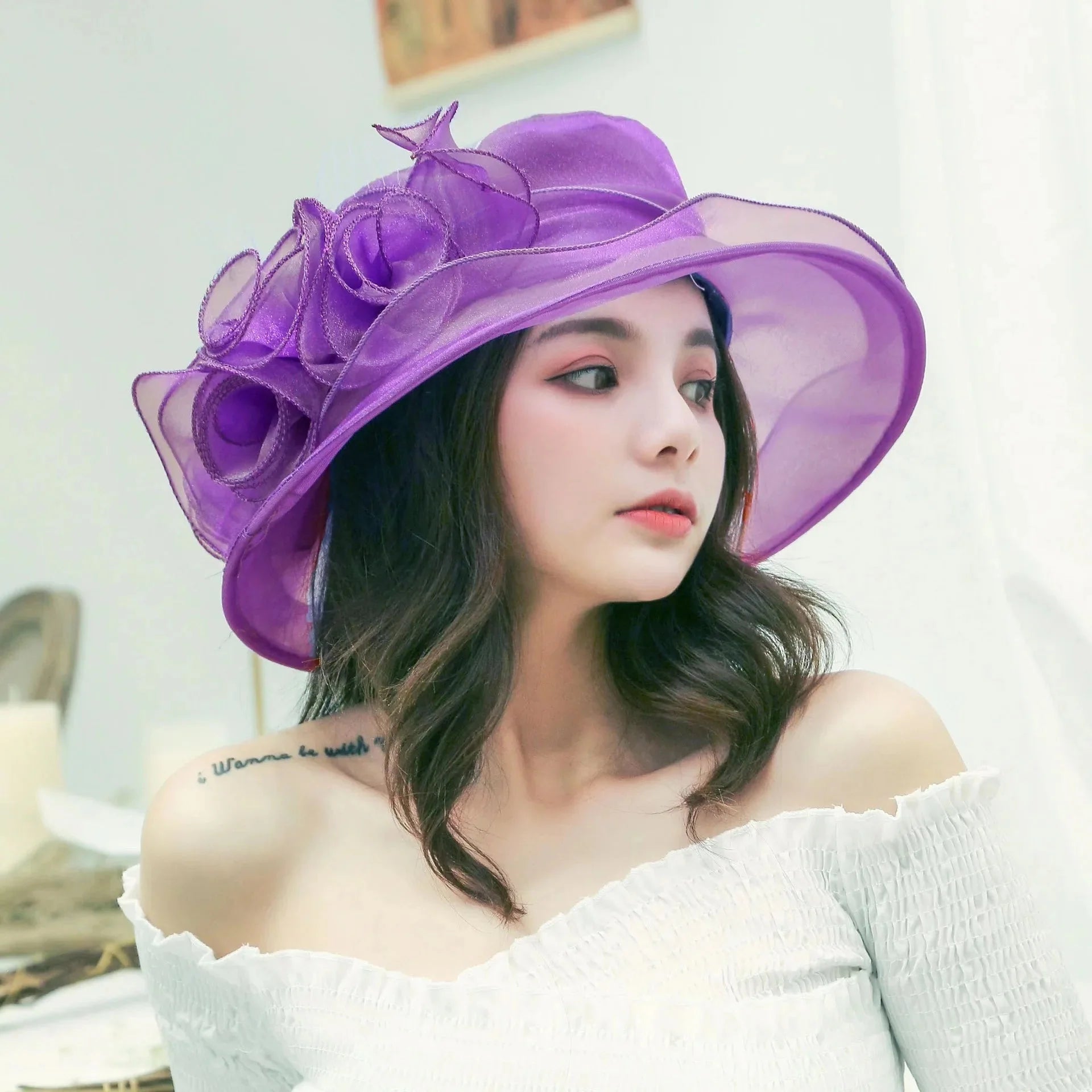 Organza church hats