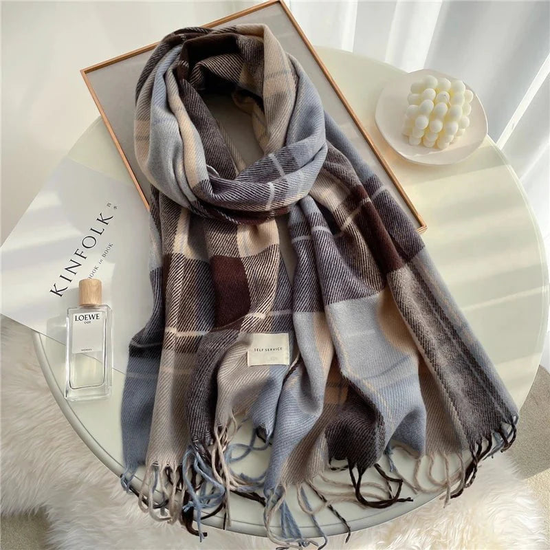 Cashmere plaid scarf