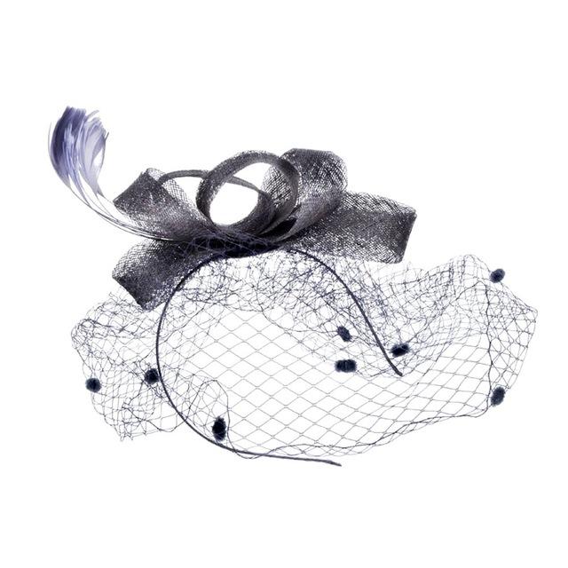 Wedding Hat Feather and Veil