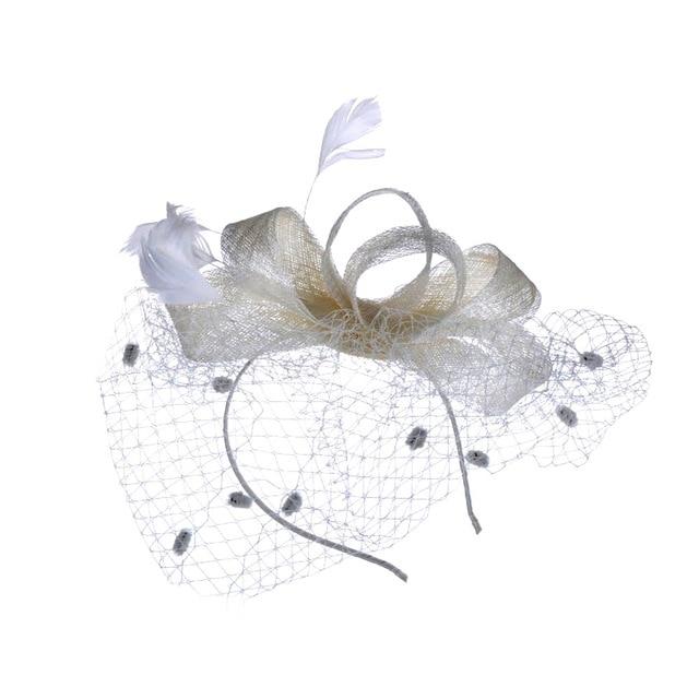 Wedding Hat Feather and Veil