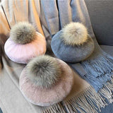 French beret with pompom