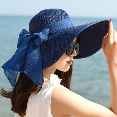 Straw hat with bow - Beach