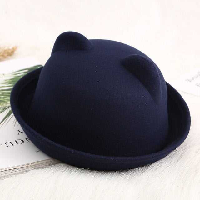 Cat ears fedora hat