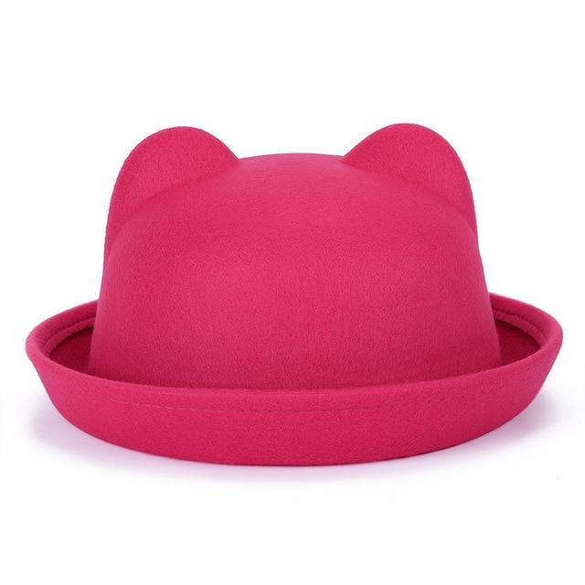 Cat ears fedora hat