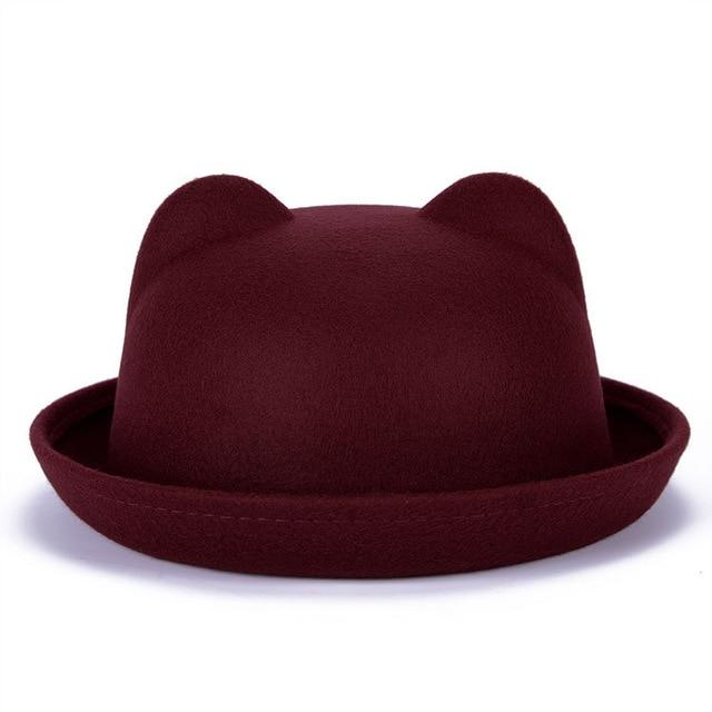 Cat ears fedora hat