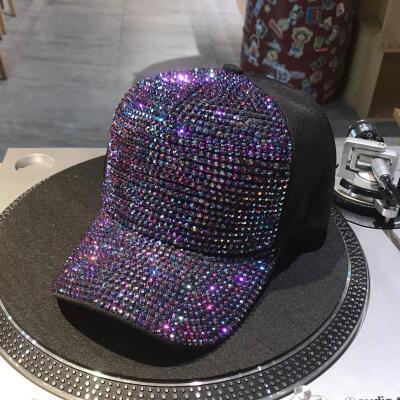 Cap with rhinestones and sequins