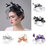 Wedding Hat Feather and Veil