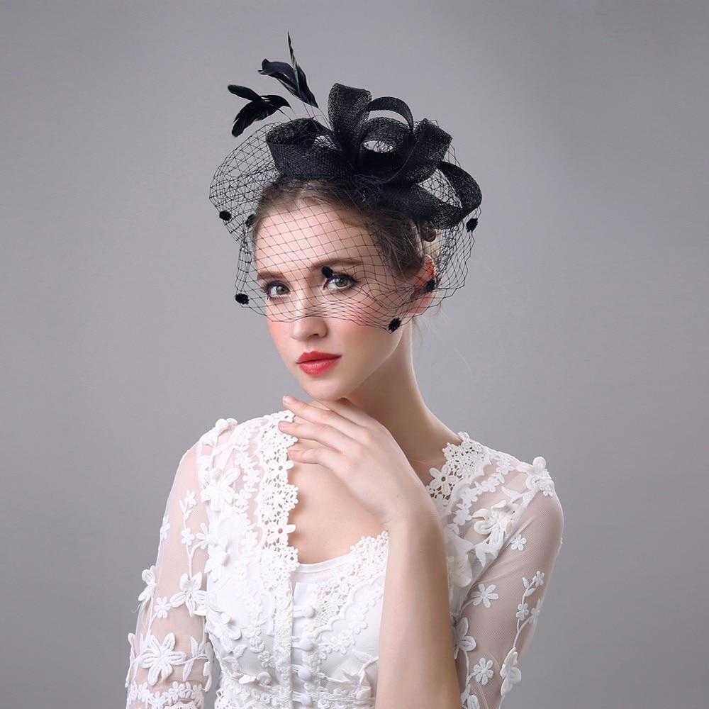Wedding Hat Feather and Veil