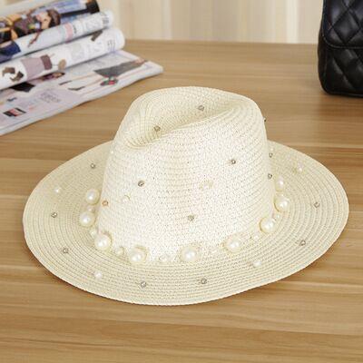 Straw and pearl hat