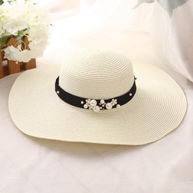 Beaded straw hat