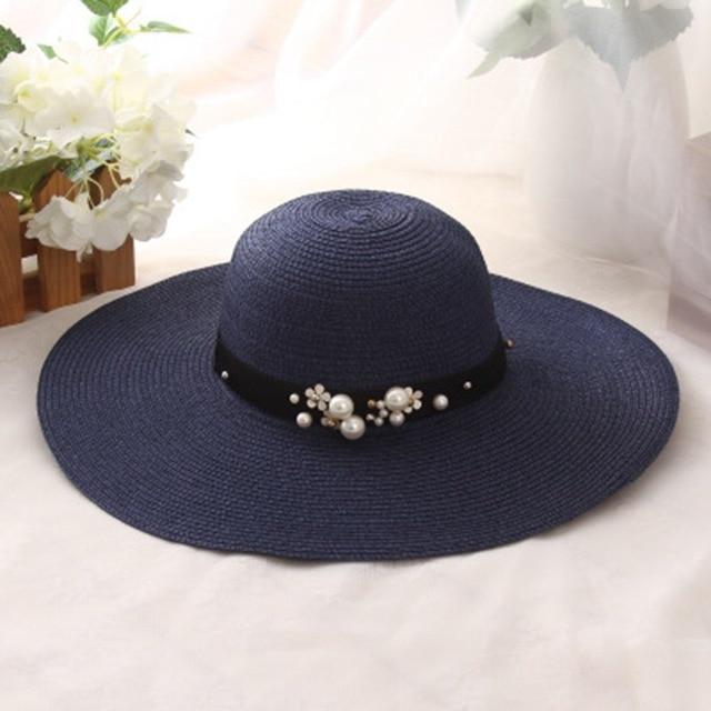 Beaded straw hat