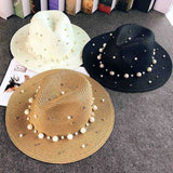 Beaded straw hat