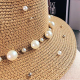 Beaded straw hat