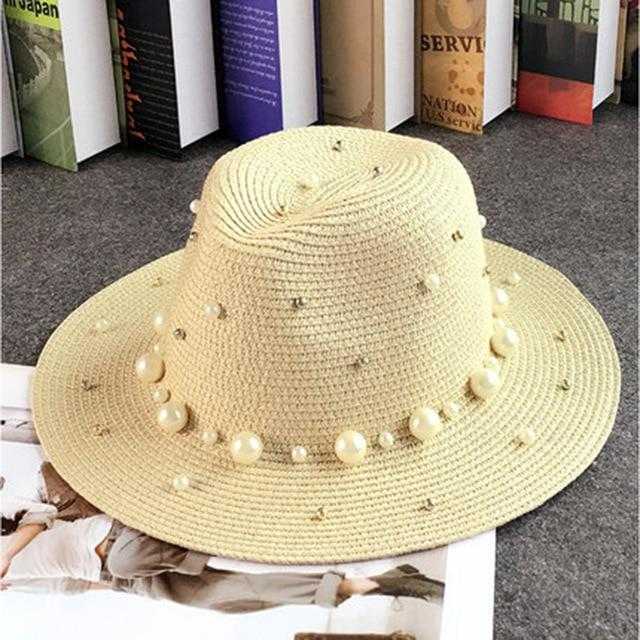Beaded straw hat
