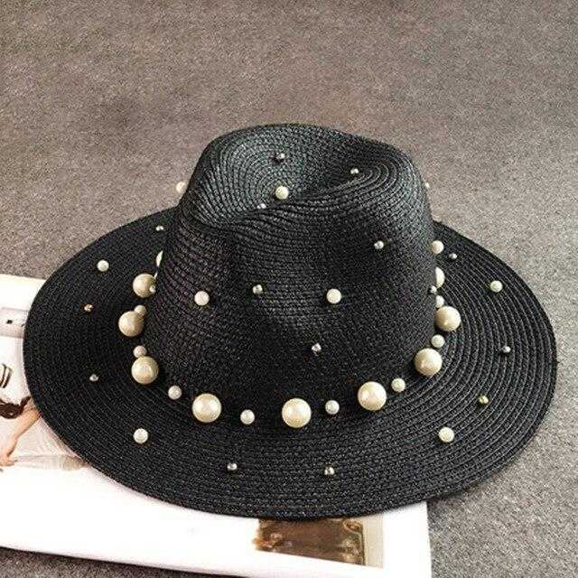 Beaded straw hat