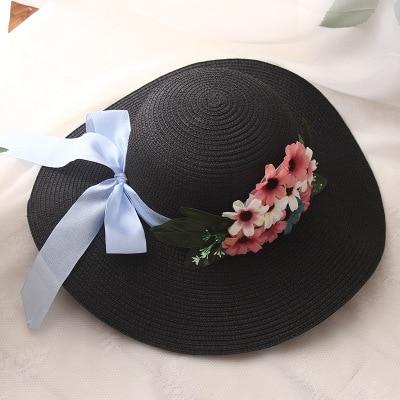 Black straw hat