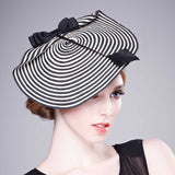 Black and white striped wedding hat